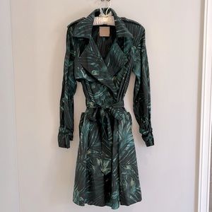 Lanvin Green Jungle Print Trenchcoat